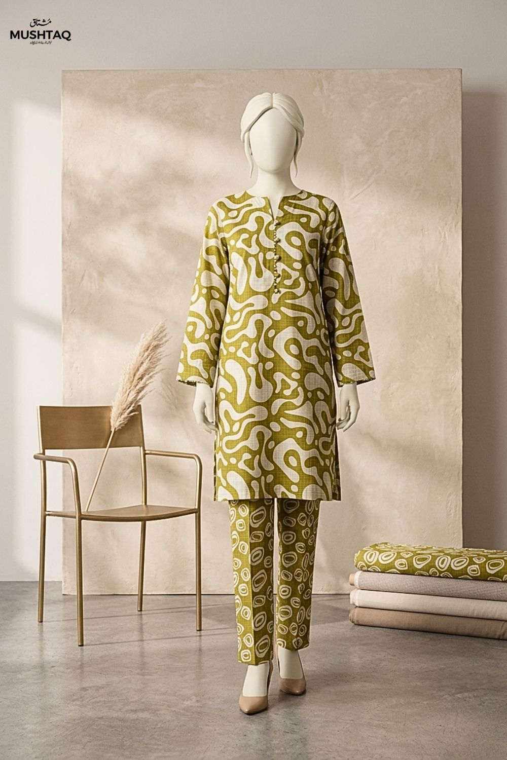 Mushtaq Ruhaniyat Collection 2Pcs Printed Lawn Desgin - 4