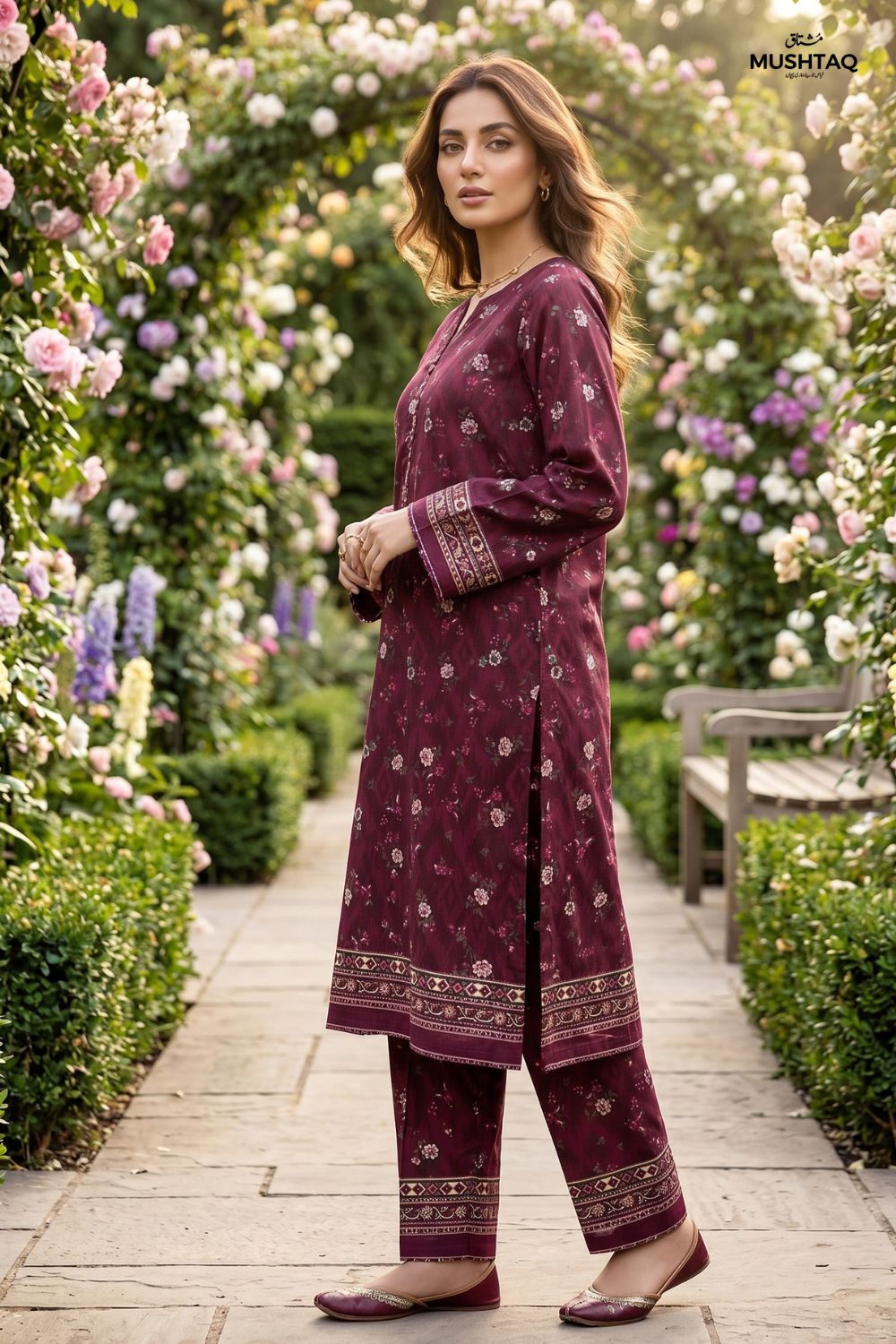 2Pcs Unstitched Printed Naaz Lawn Collection Desgin - 1