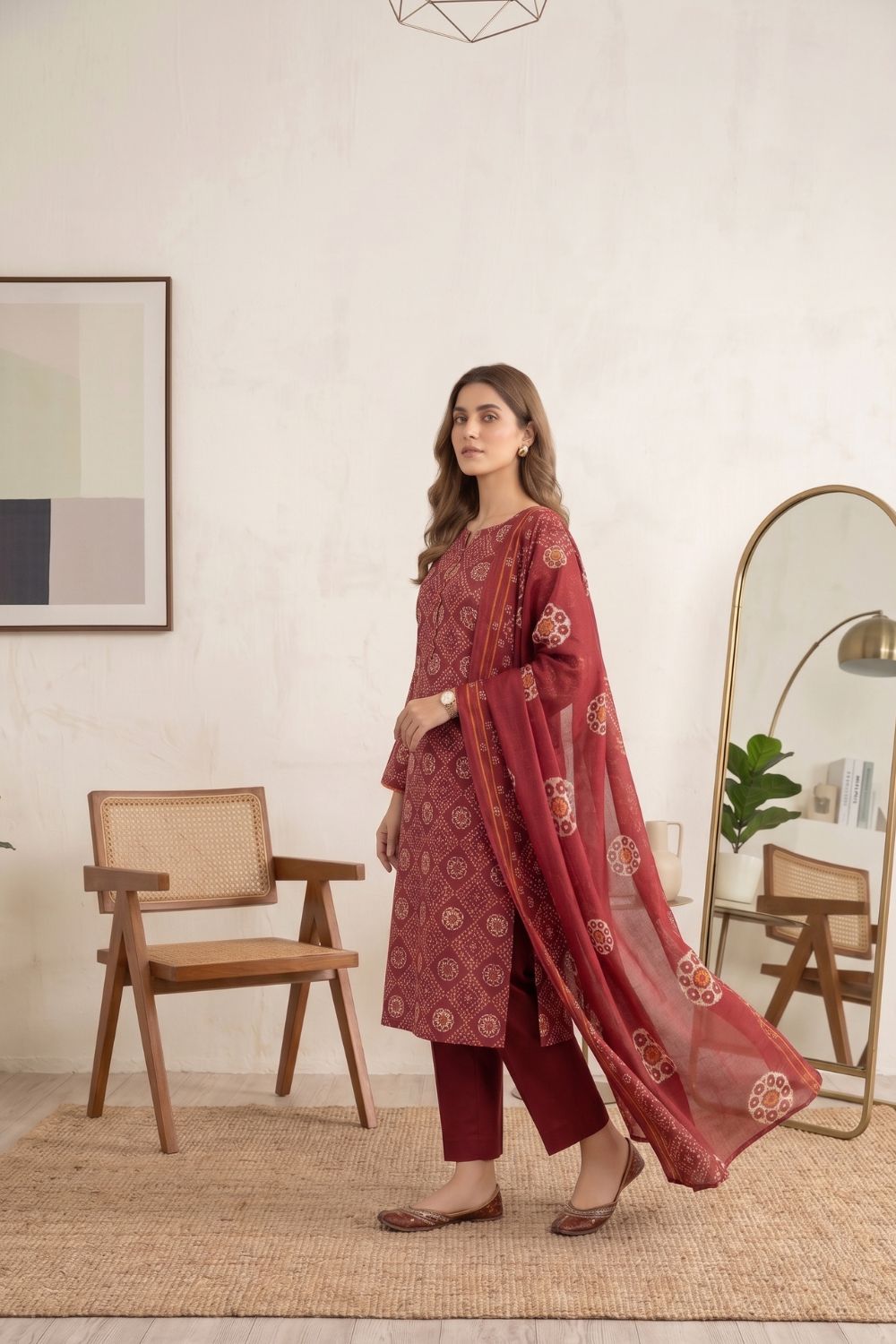 Mushtaq 3Pcs Unstitched Printed Lawn Suit Shanoor Collection Desgin - 1