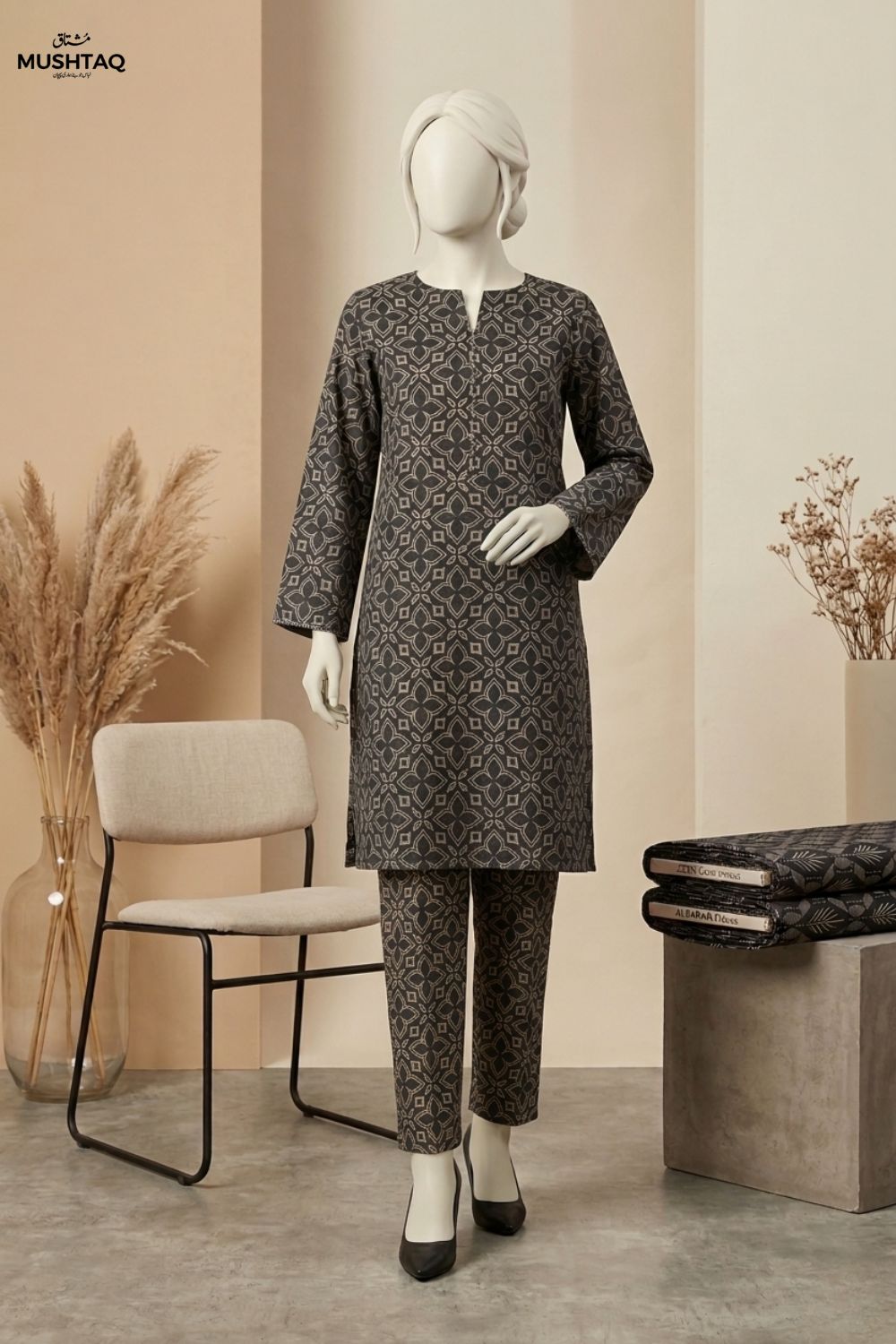 Mushtaq SHAB-e-NOOR Collection 2Pcs Printed Lawn Desgin - 1