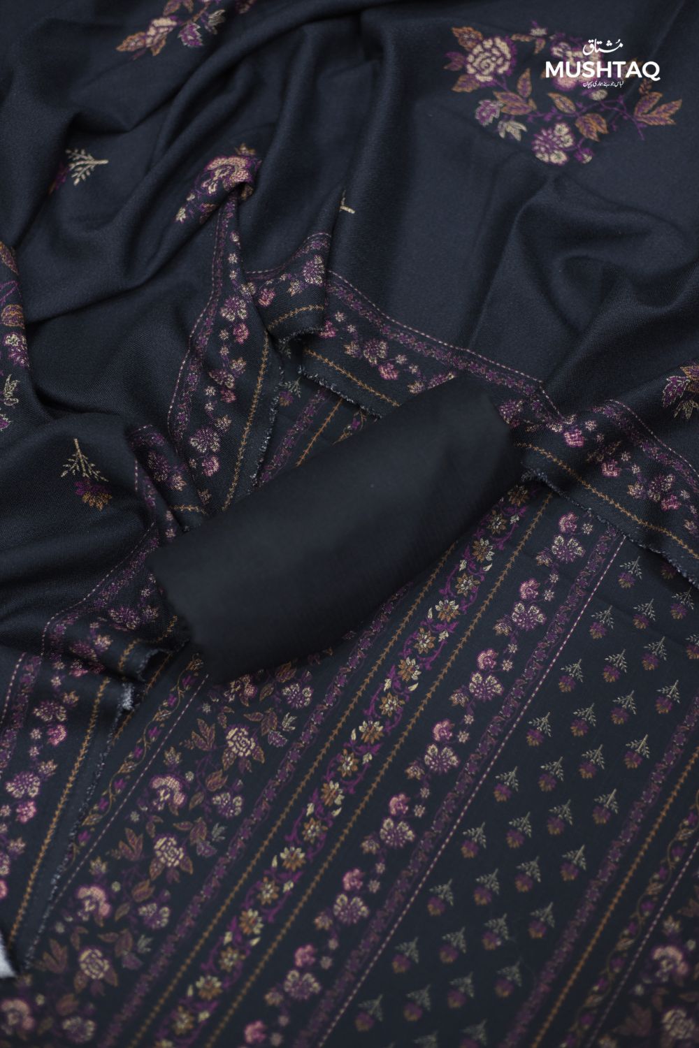 3Pcs Printed marina with wool Shawl Degsin - 18