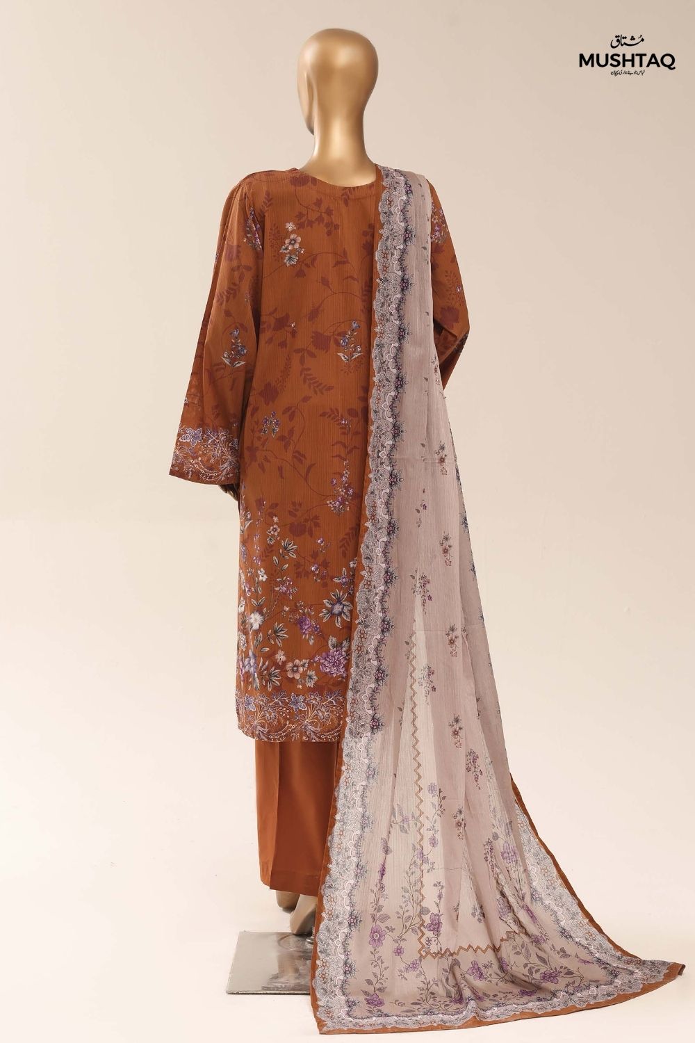 Mushtaq 3Pcs Unstitched Printed Lawn Sadabahar Collection Desgin - 15