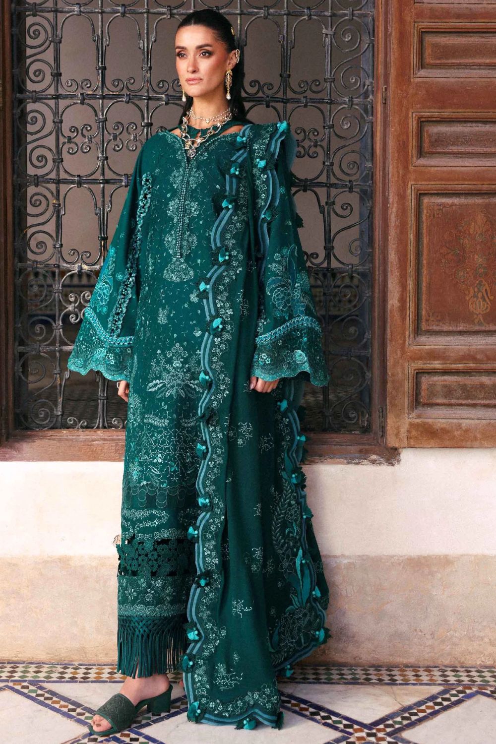 Reine by Republic Womenswear Unstitched Embroidered Luxury Lawn 3 Piece Suit  Luna - Eid Collection