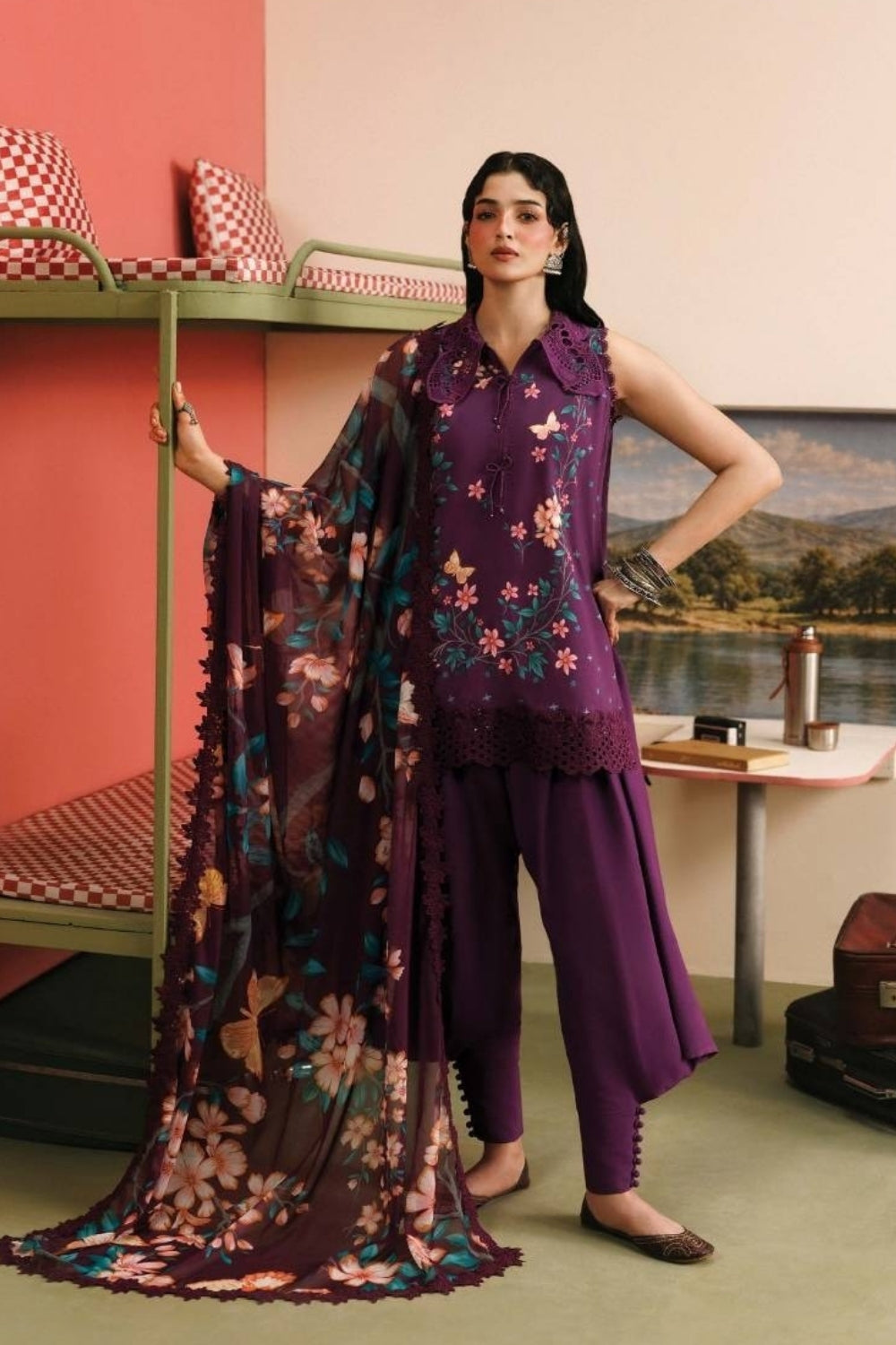 Maria B 3 Piece Unstitched Printed Suit MB-CUSV15-07A