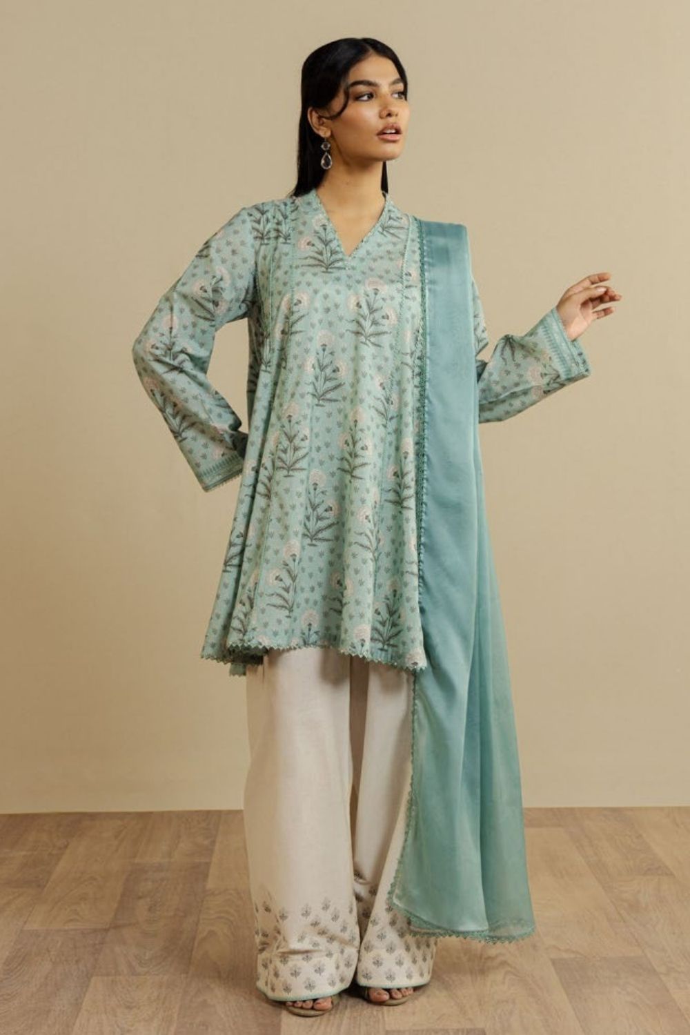Zara Shahjahan 3 Pc Unstitched  Printed Lawn Suit Anthea-9A