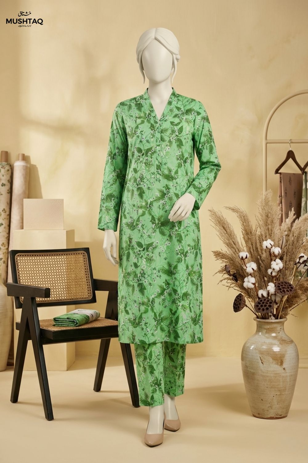 Mushtaq Noor-e-aain Collection 2Pcs Printed Lawn Desgin - 8