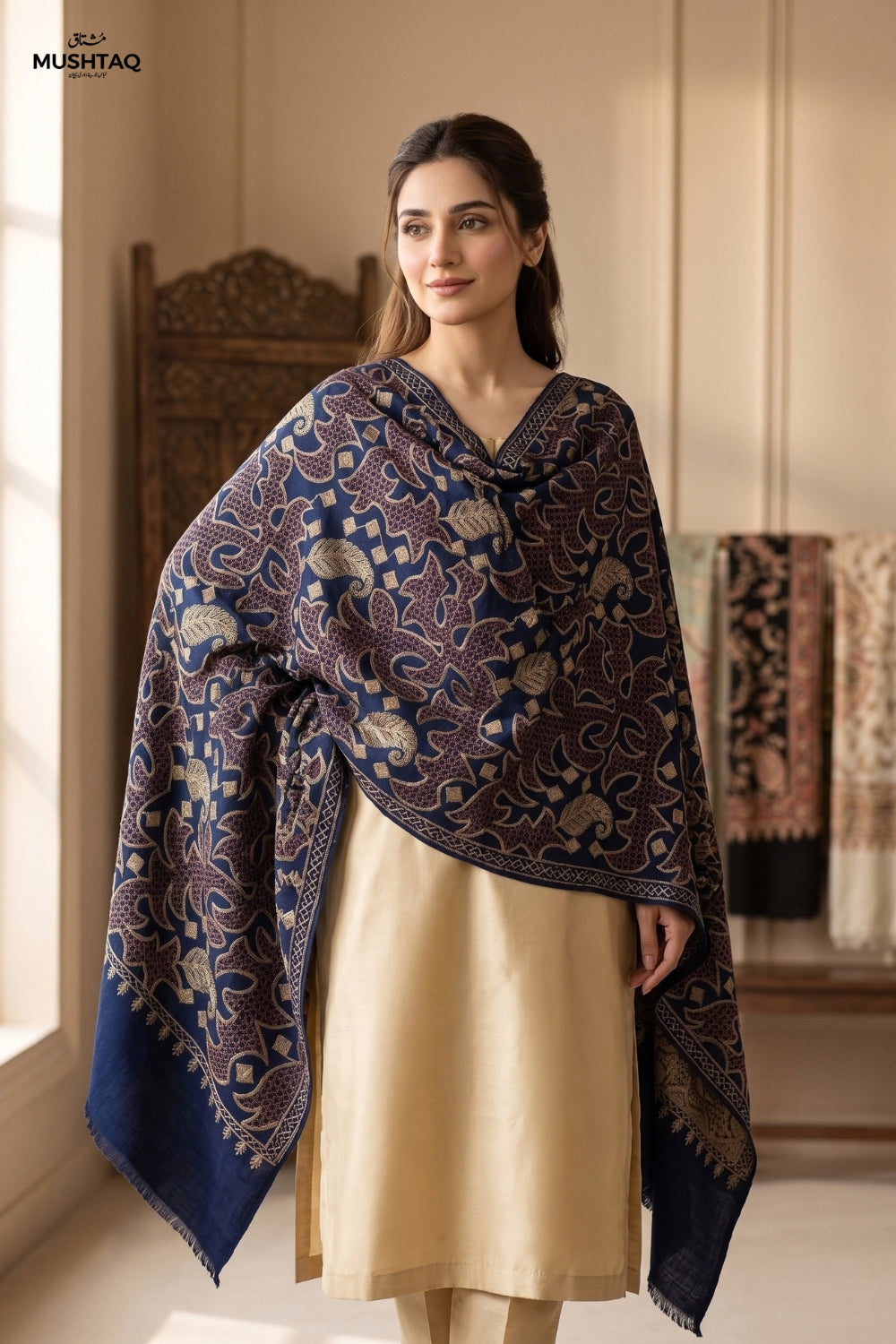 Embroiderd Pashmina Shawl Desgin - 2