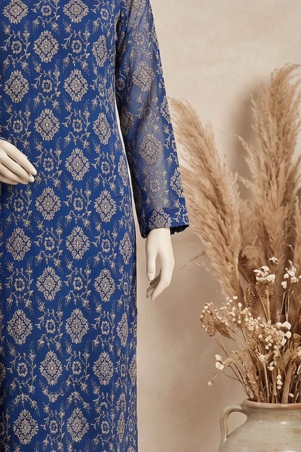 3Pcs Unstitched Embroidered Chiffon Collection Desgin - 01
