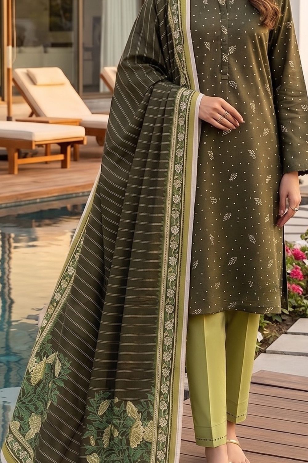 Mushtaq 3Pcs Unstitched Printed Lawn Sapphire Collection Desgin - 11