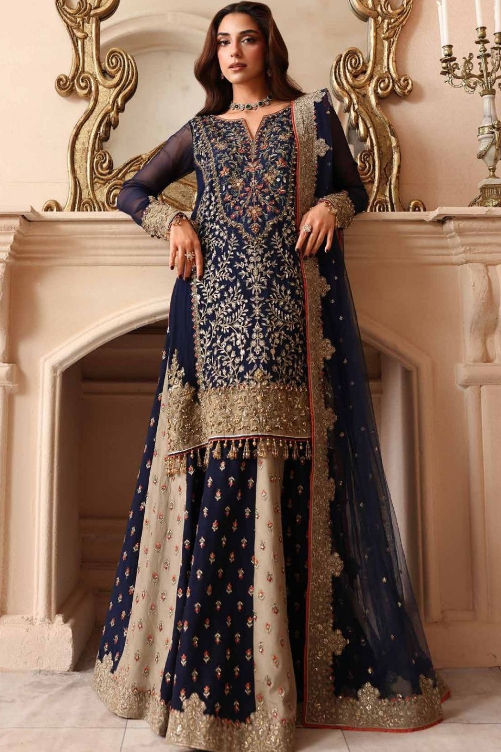 Charizma Dastan-e-Jashan 3 Piece Unstitched Embroidered Luxury Chiffon Suit DJW6-02