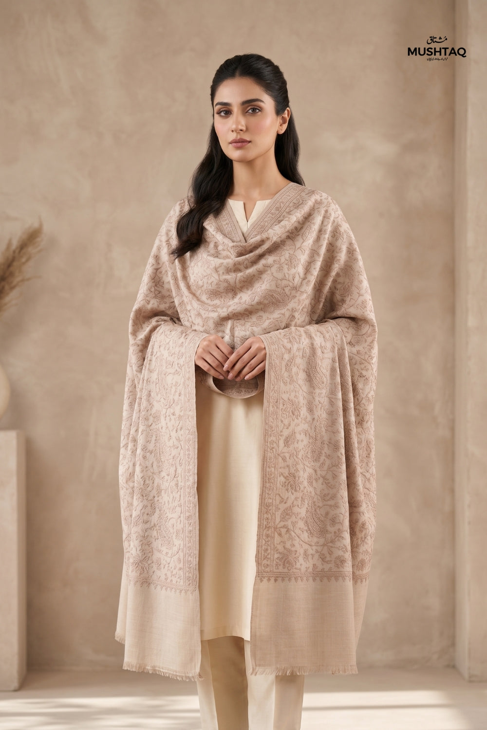 Winter Pashmina Embroidery Shawl Desgin - 2