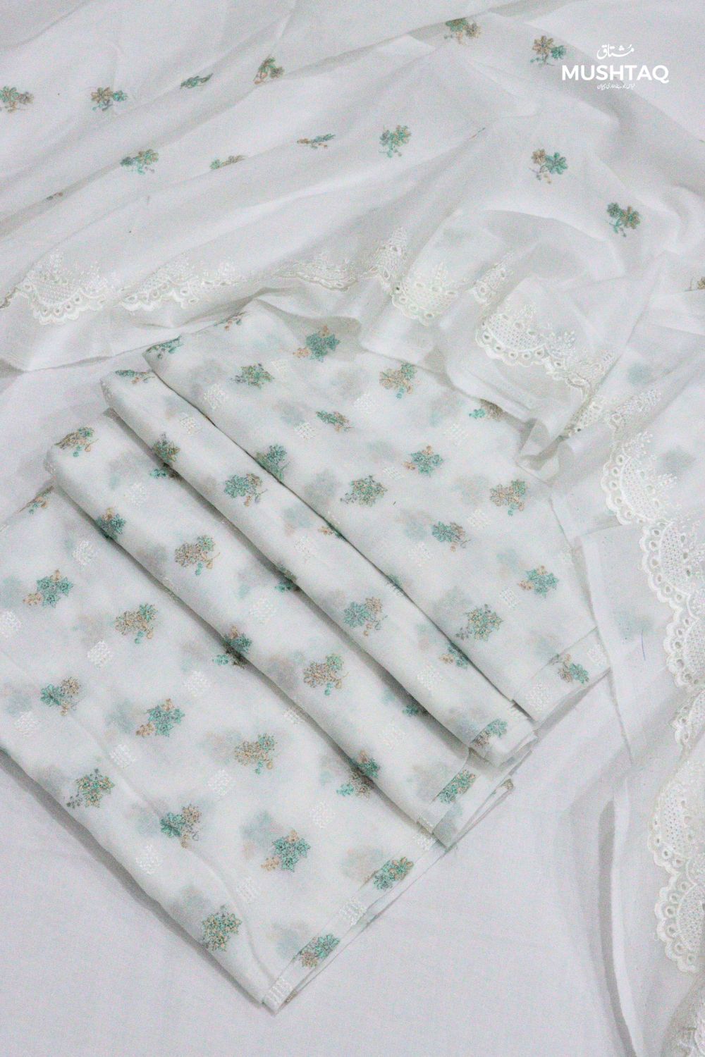 3Pcs Embrodiered Lawn Desgin - 9