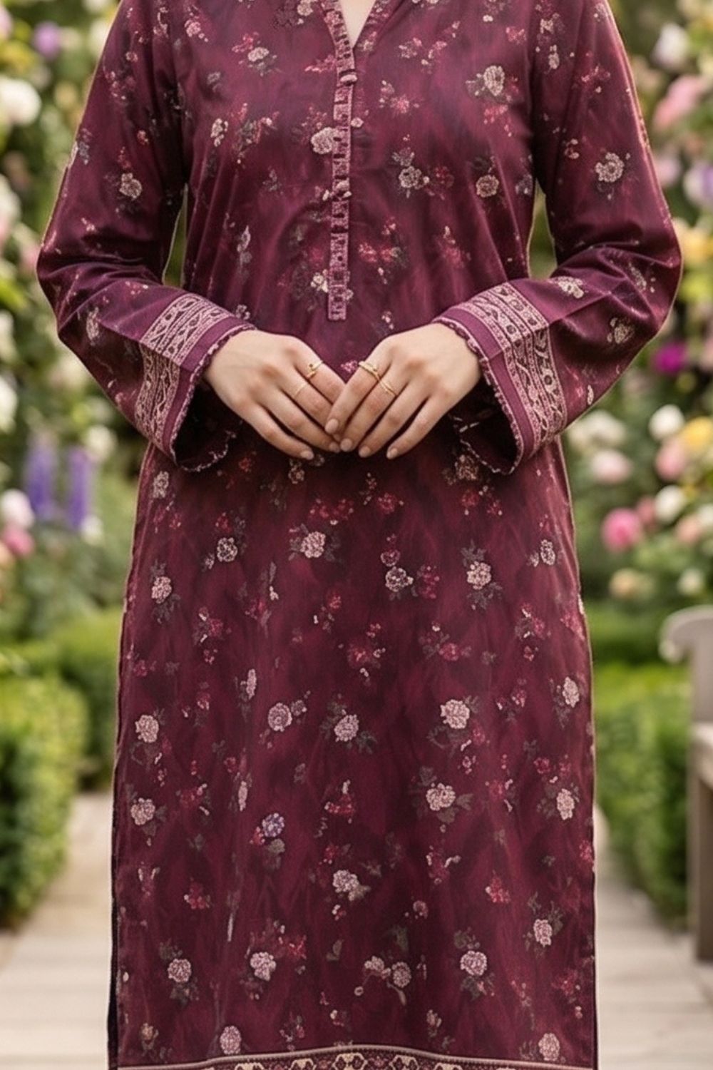 2Pcs Unstitched Printed Naaz Lawn Collection Desgin - 1