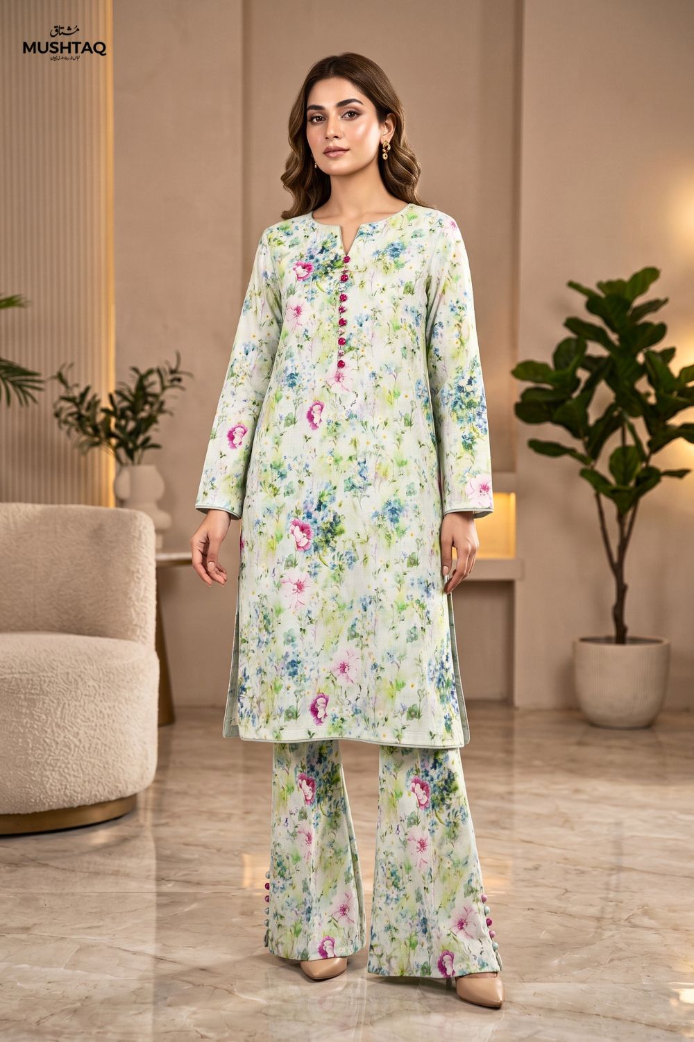 2Pcs Unstitched Printed Khaddar Nyra Collection Desgin - 2