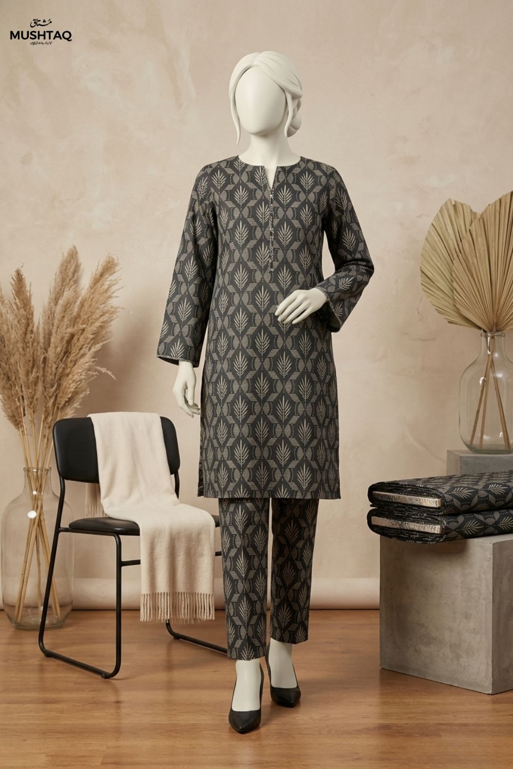 Mushtaq SHAB-e-NOOR Collection 2Pcs Printed Lawn Desgin - 4
