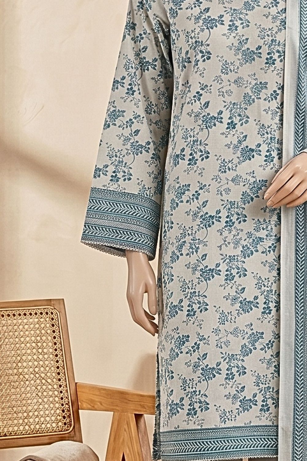 Mushtaq Zimal Collection 3Pcs Unstitched Printed Lawn Desgin - 1