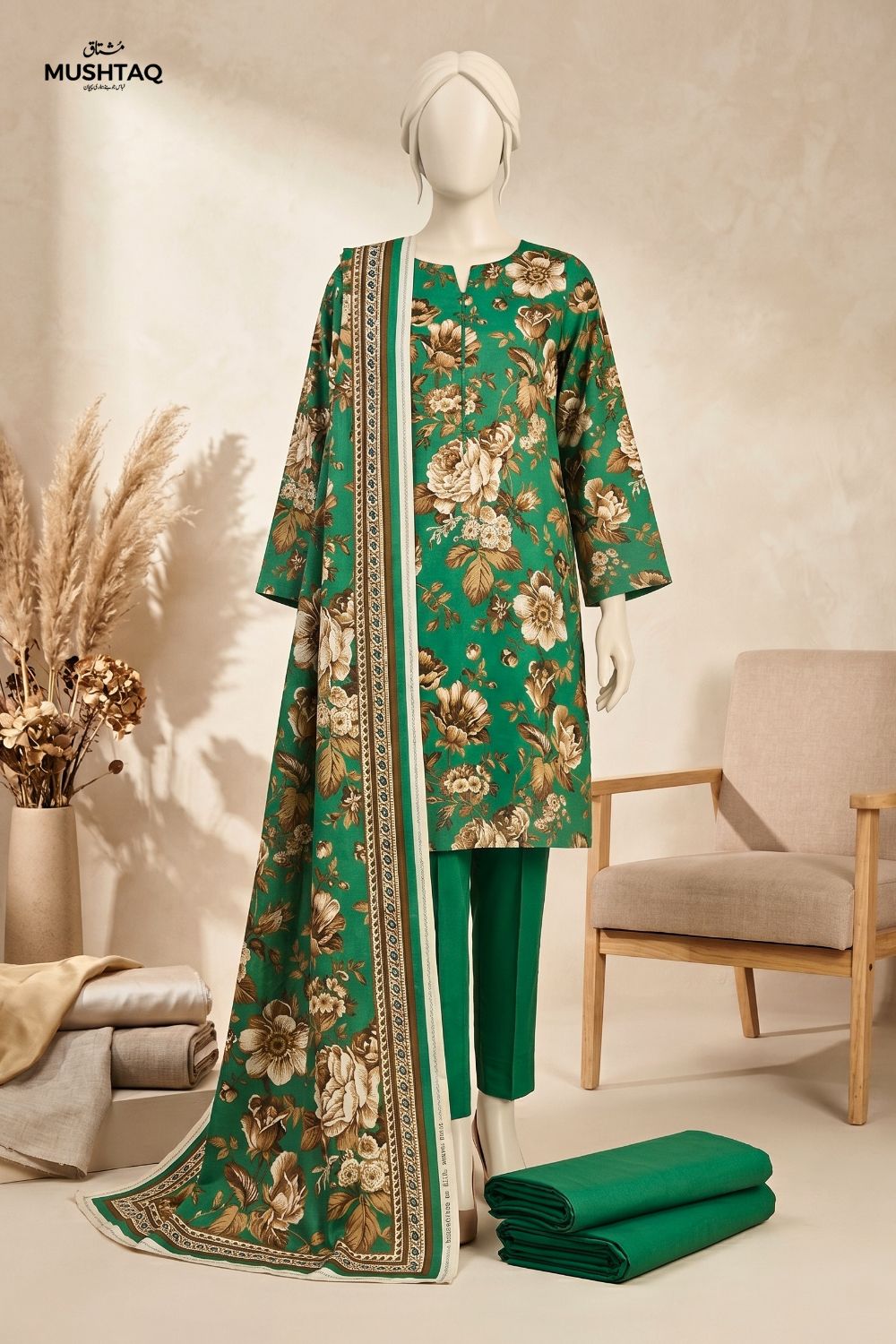Mushtaq Rawaa Collection 3Pcs Unstitched Printed Lawn Desgin - 2