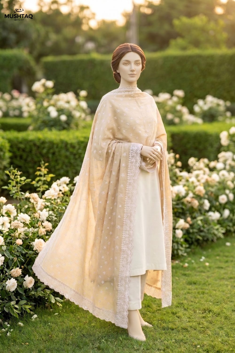 Embroidered Lawn Shawl Desgin - 34