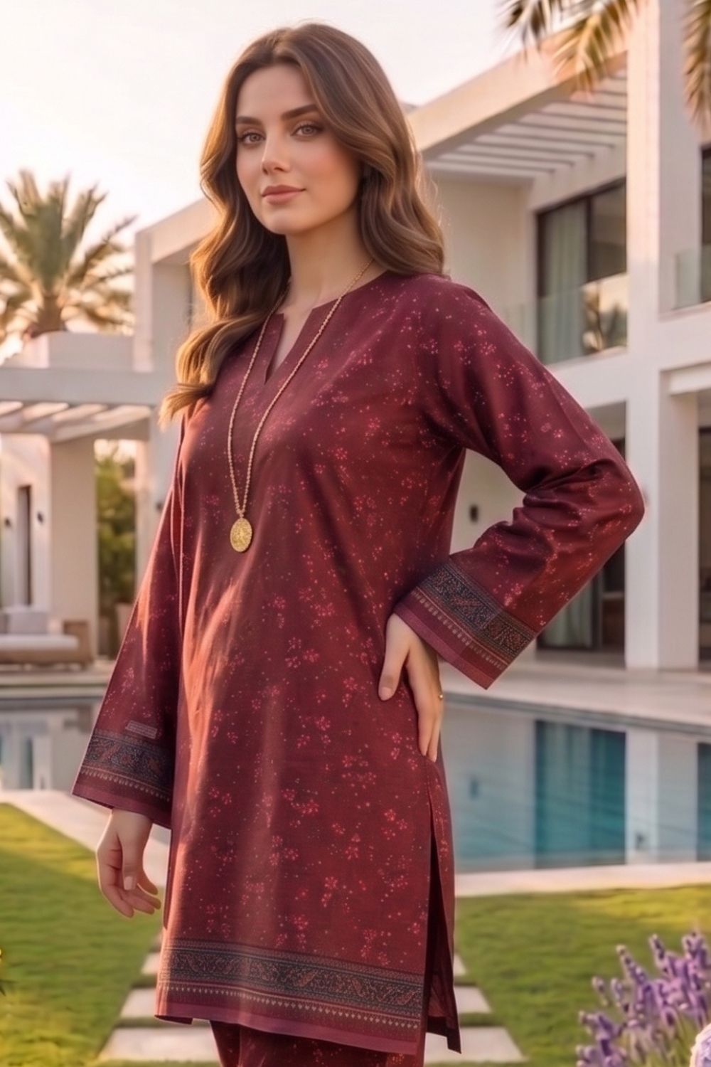 2Pcs Unstitched Printed Noorain Lawn Collection Desgin -8