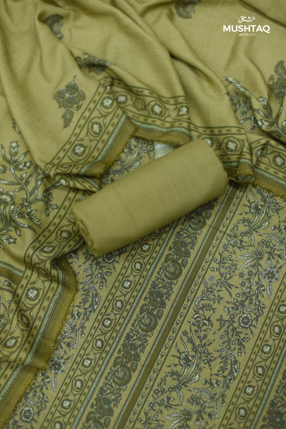 3Pcs Printed marina with wool Shawl Degsin - 13