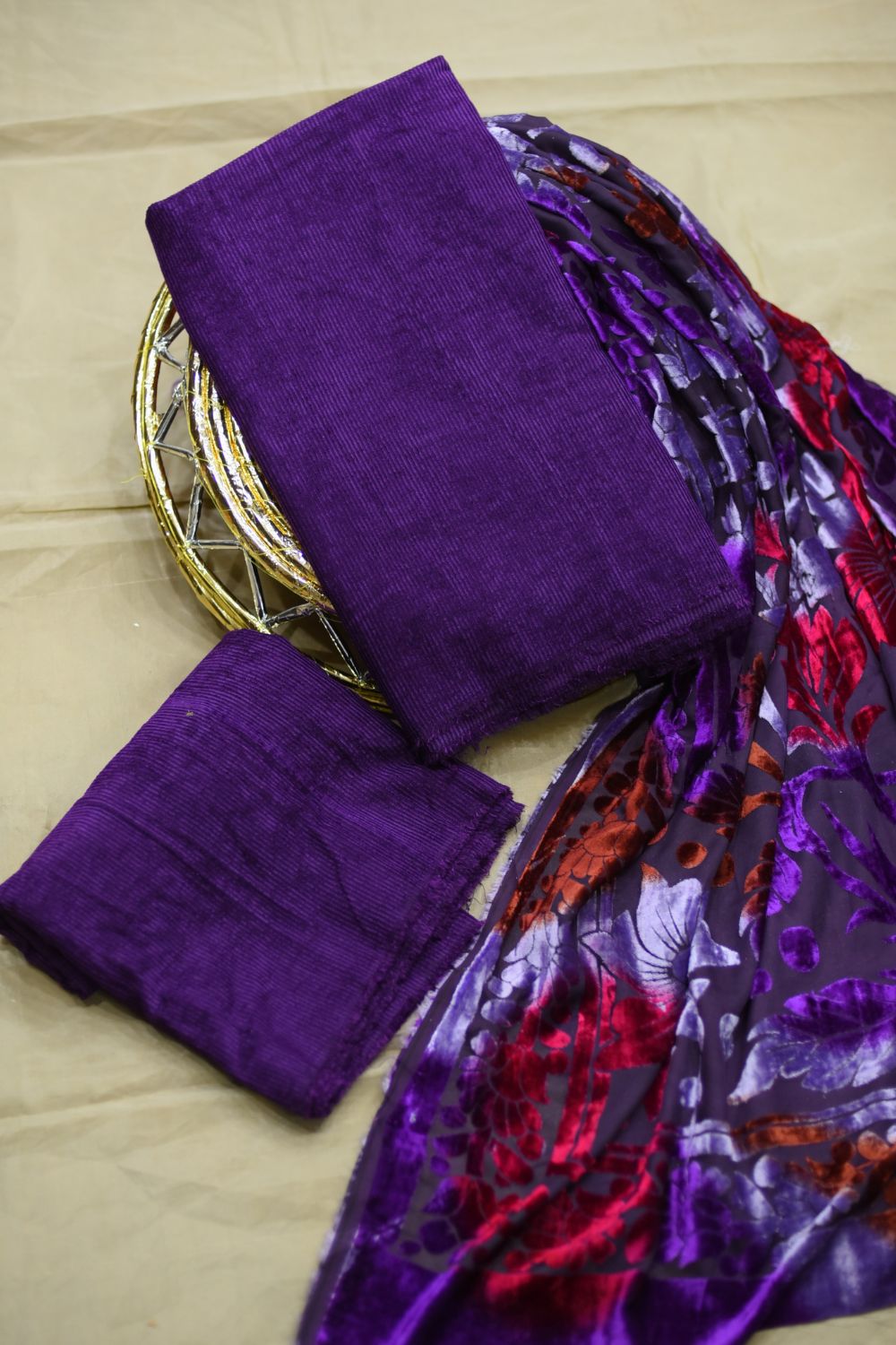 3Pcs Velvet with Plachi duppata Desgin - 3