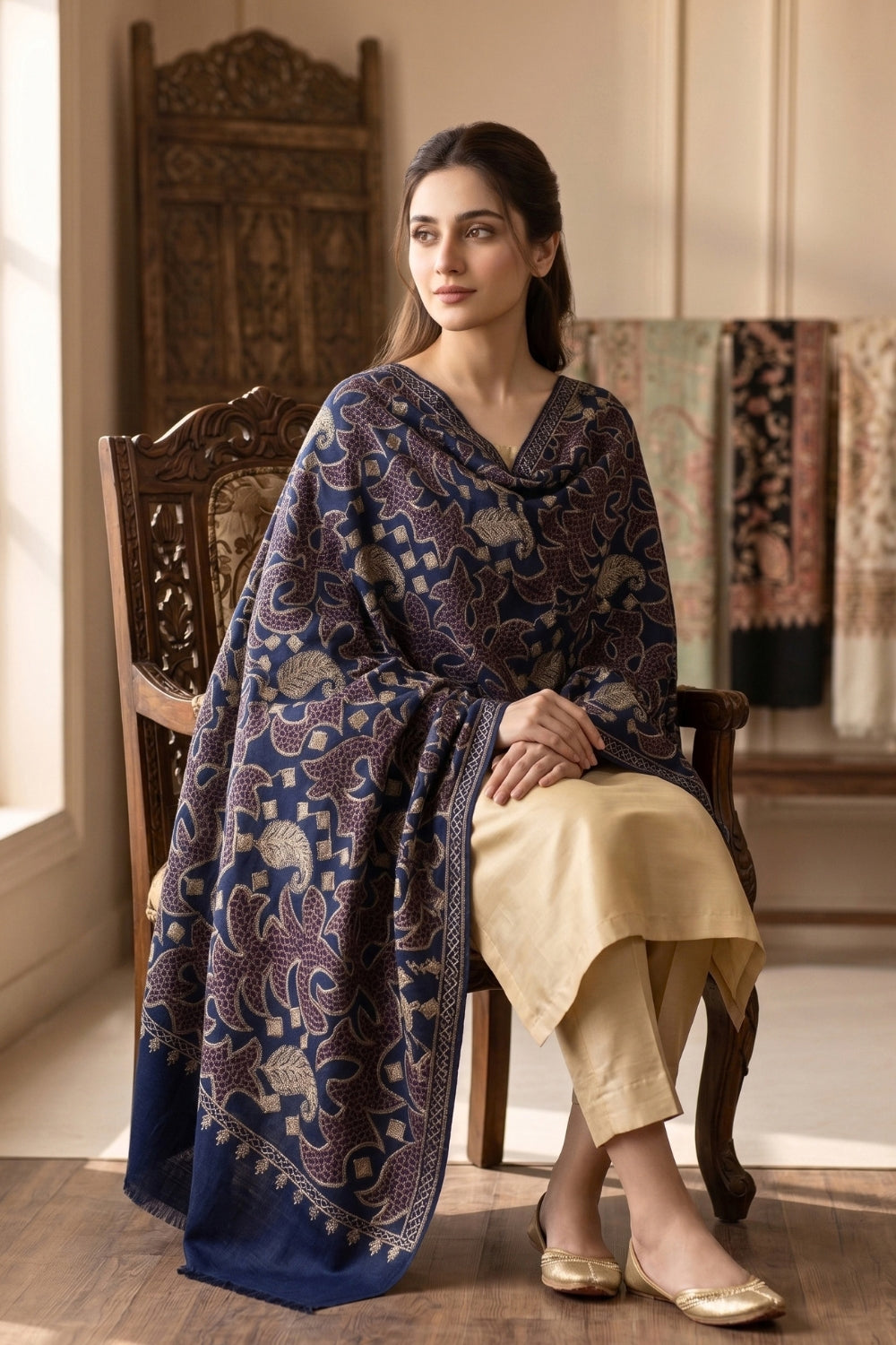 Embroiderd Pashmina Shawl Desgin - 2