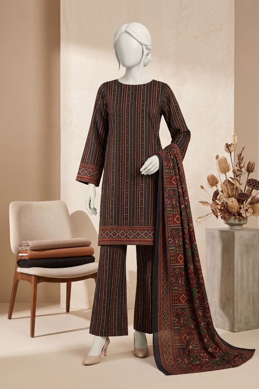 Mushtaq 3Pcs Unstitched Printed Lawn Collection Desgin - 9