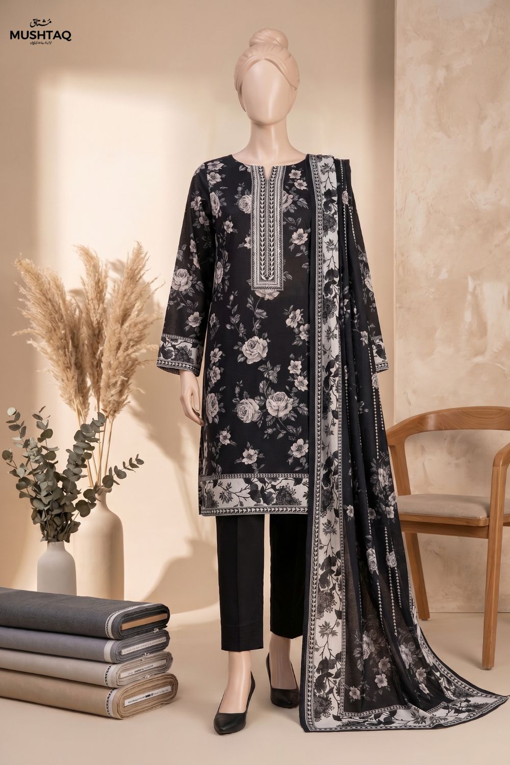 Mushtaq Ayat Collection 3Pcs Unstitched Printed Lawn Desgin - 6