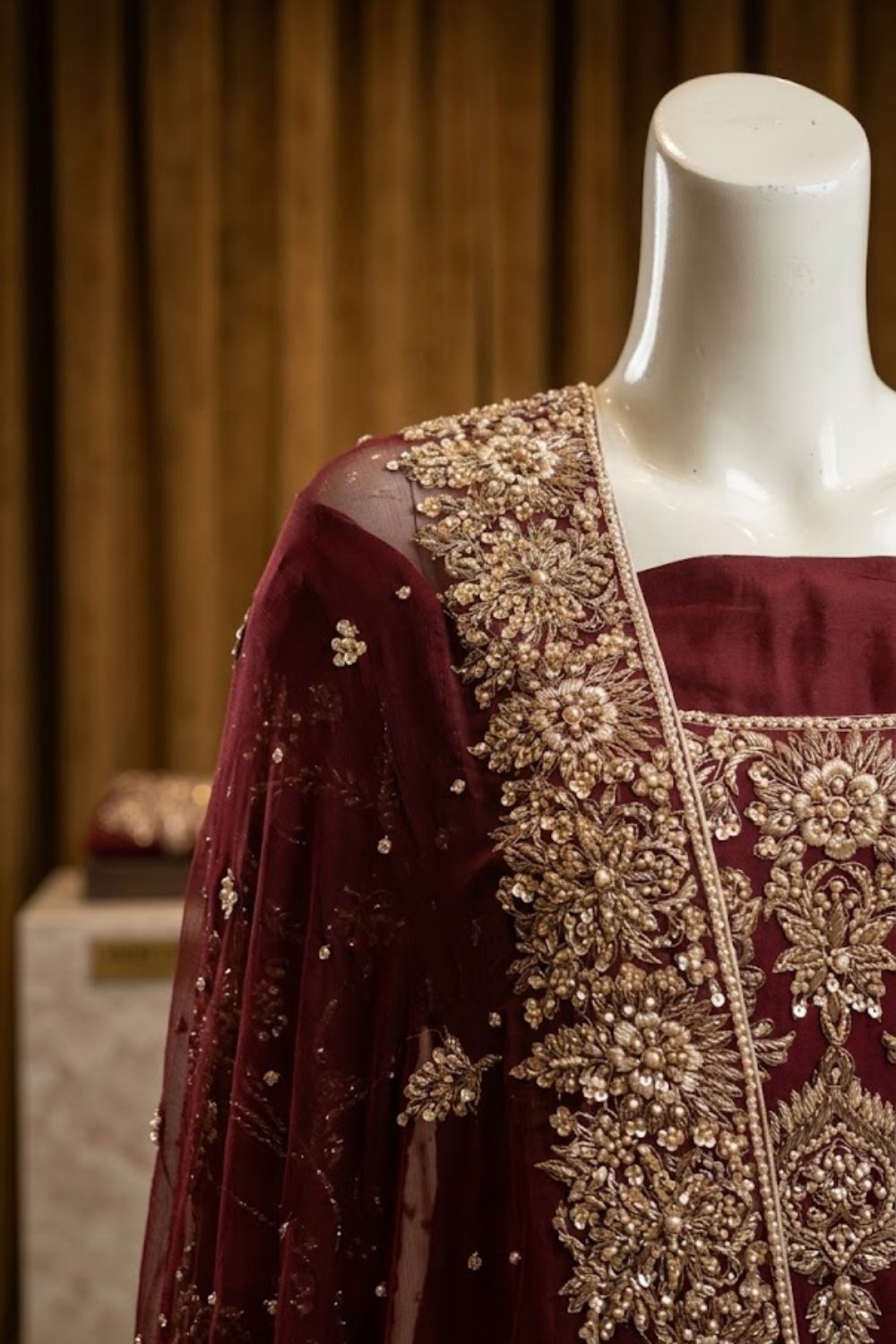 Gul-e-Barat Bridal Wear by MCS Unstitched Handmade Chiffon Farshi Lehnga