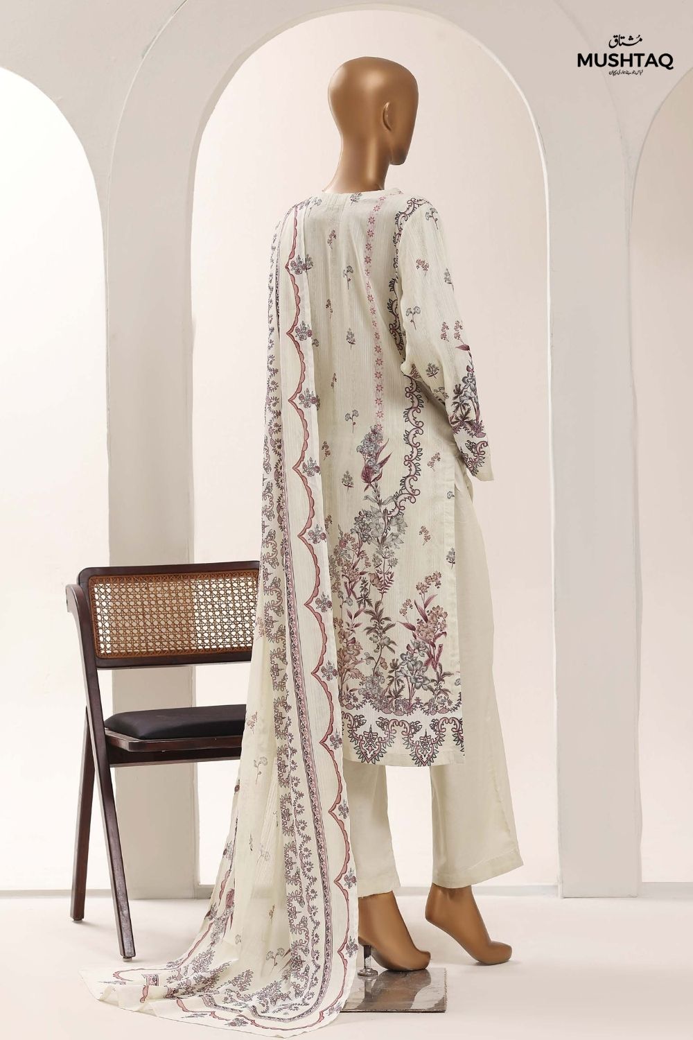 Mushtaq 3Pcs Unstitched Printed Lawn Sadabahar Collection Desgin - 2