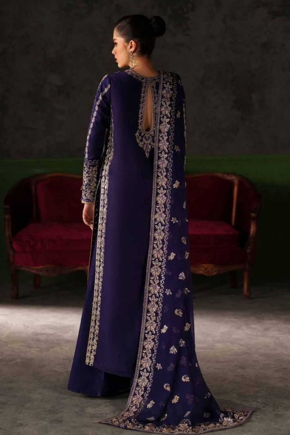 Emaan Adeel Verve Silk Edit'26  3 Piece Unstitched Embroidered Suit AZURE SAPPHIRE
