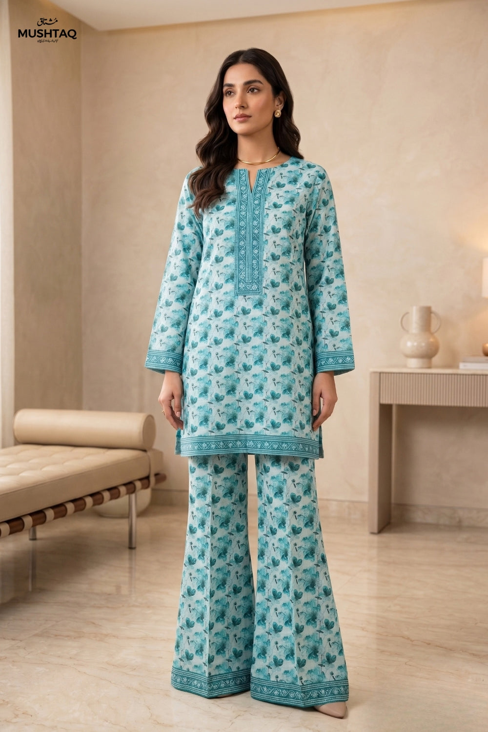 2Pcs Unstitched Printed Khaddar Eshal Collection Desgin - 2