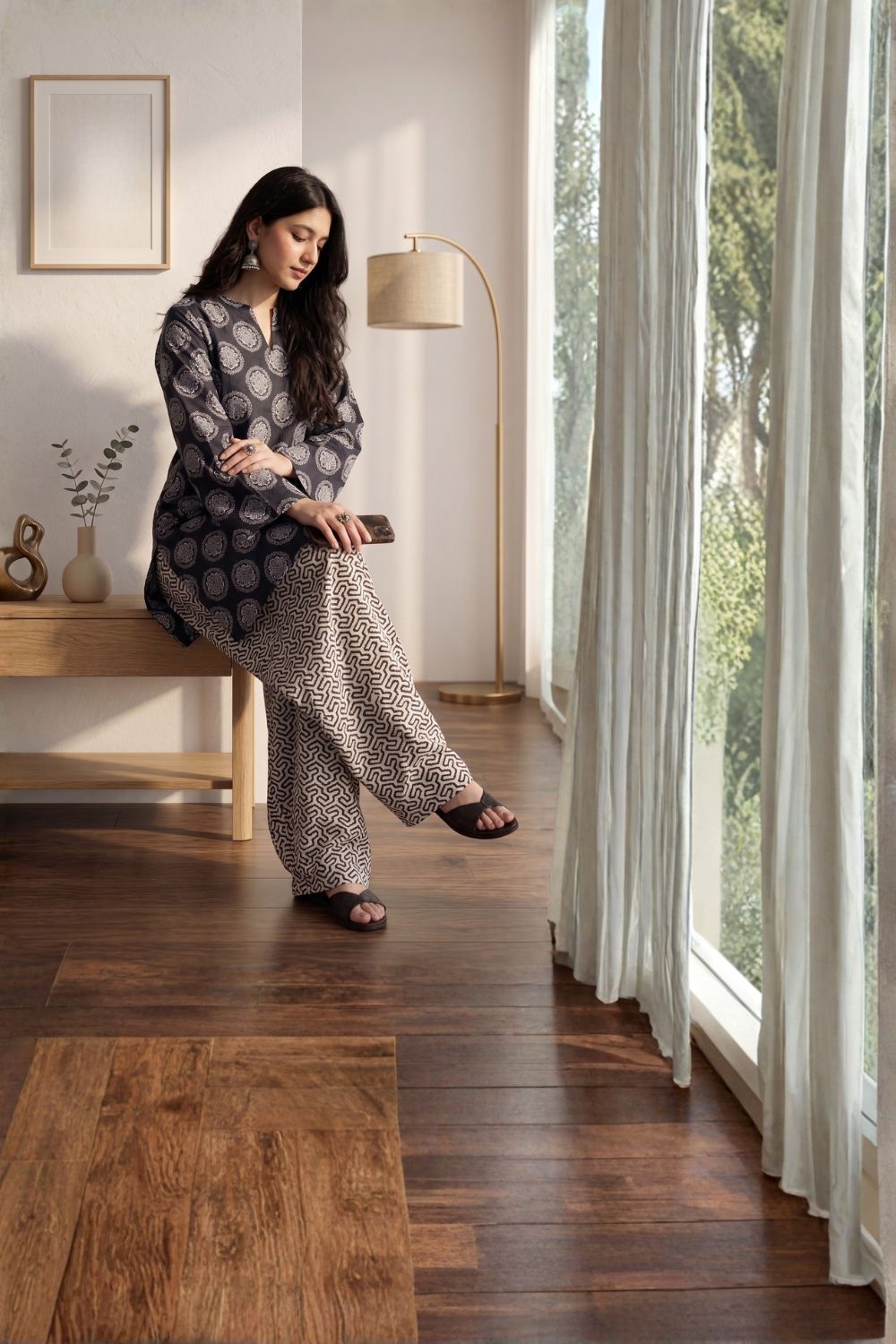 2Pcs Unstitched Printed Dur-e-Fishan Lawn Collection Desgin - 2