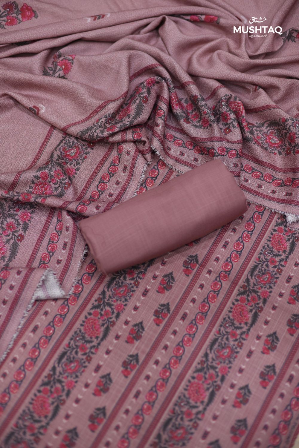 3Pcs Printed marina with wool Shawl Degsin - 14