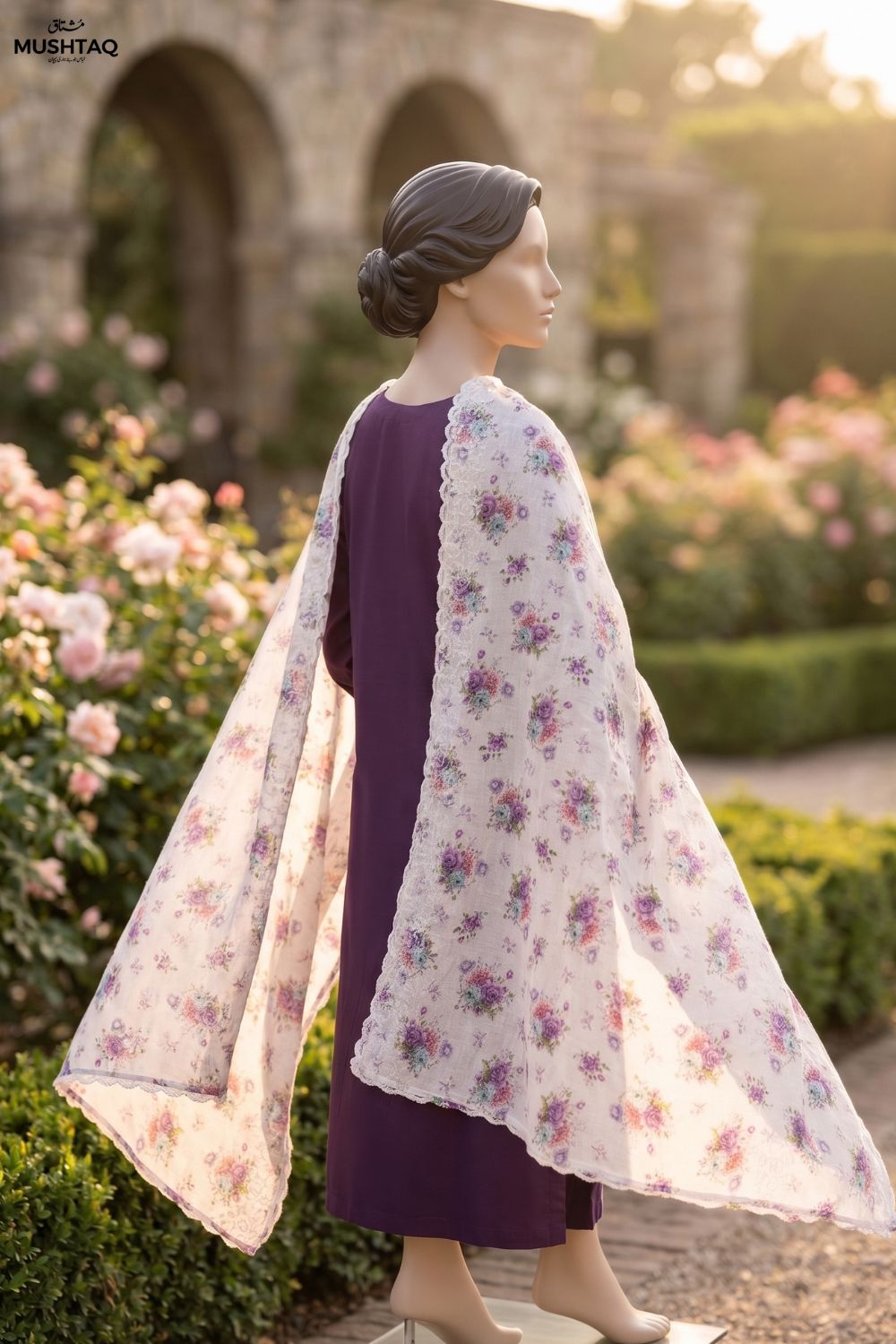 Embroidered Lawn Shawl Desgin - 17