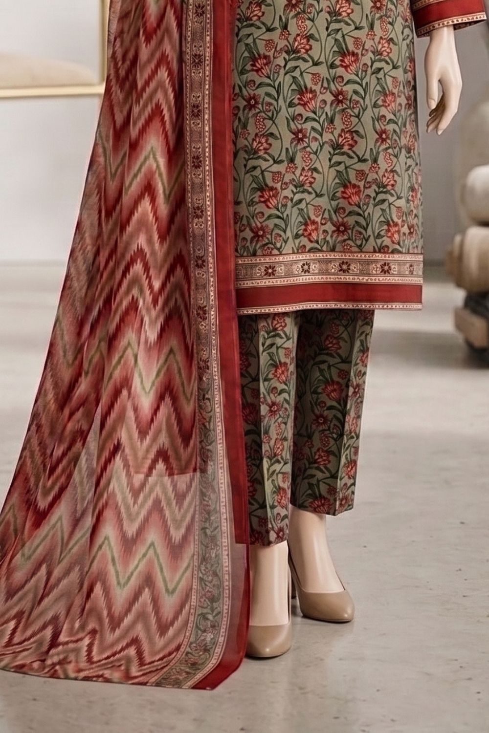 Mushtaq Zimal Collection 3Pcs Unstitched Printed Lawn Desgin - 2