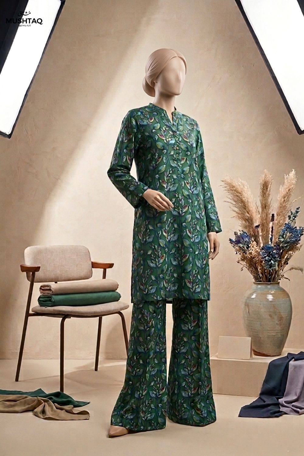 Mushtaq Noor-e-aain Collection 2Pcs Printed Lawn Desgin - 4