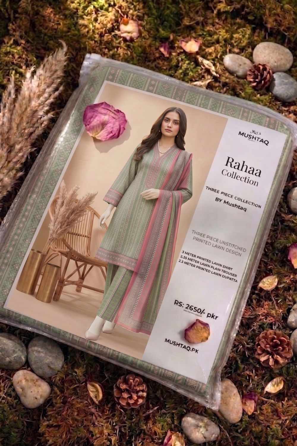 Mushtaq 3Pcs Unstitched Printed Lawn Rahaa Collection Desgin - 4