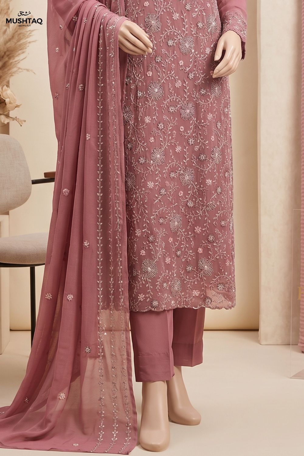 Mushtaq Afsana 4PCS Embroidered Chiffon Collection Desgin - 5