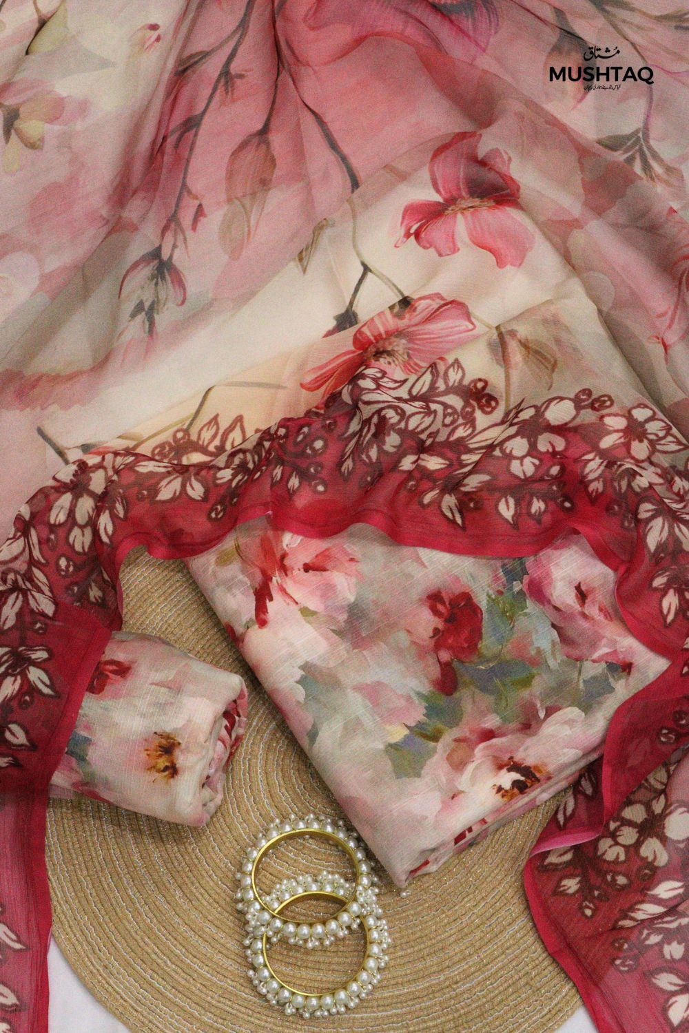 3Pcs Printed Lawn Suit & Chiffon Dupatta Desgin - 6