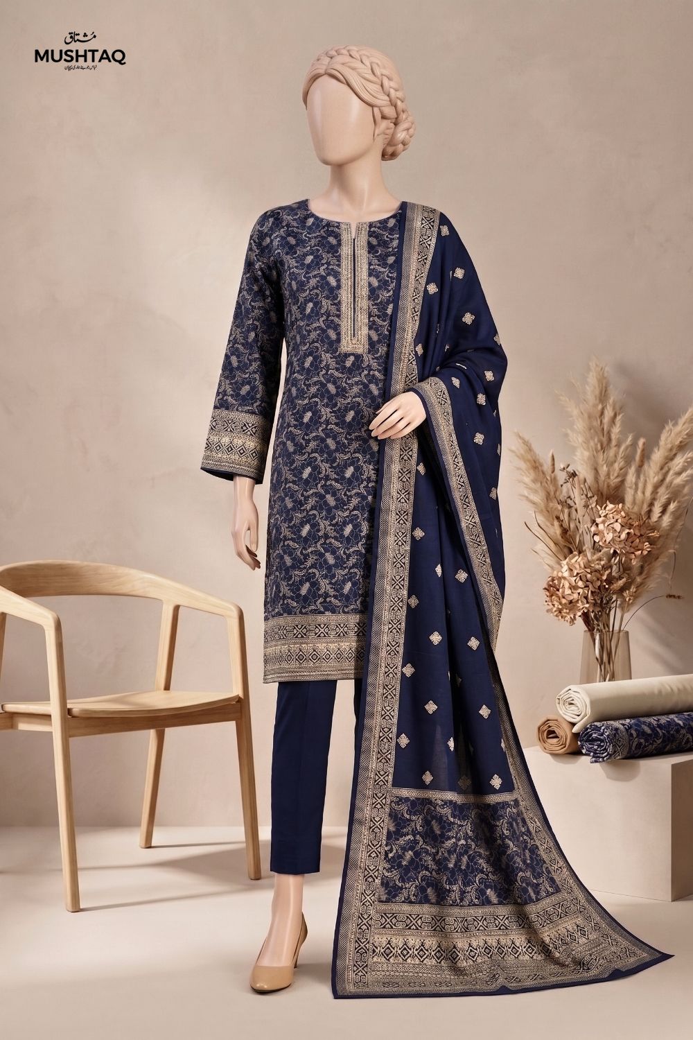 Mushtaq Rawaa Collection 3Pcs Unstitched Printed Lawn Desgin - 4