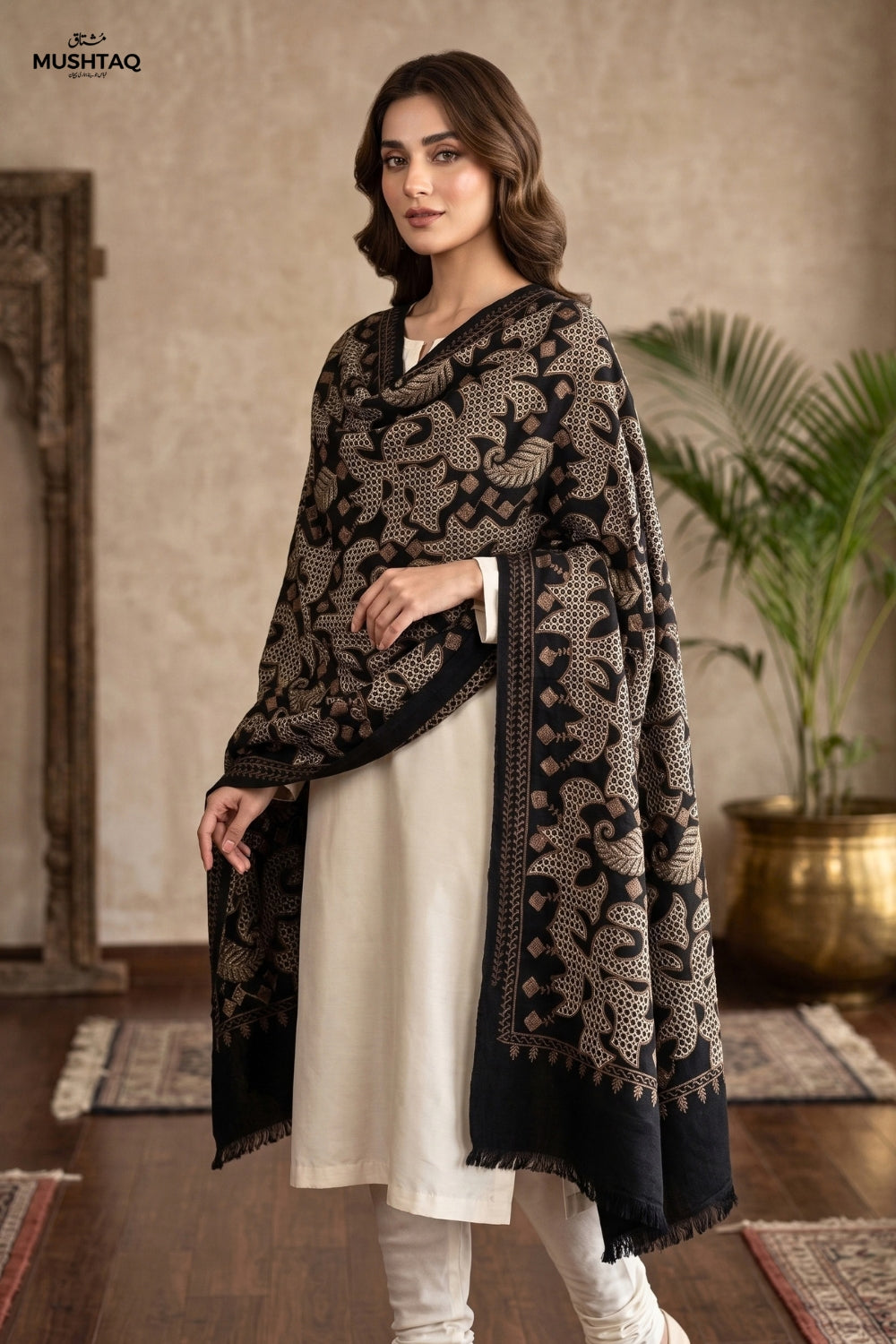 Embroiderd Pashmina Shawl Desgin - 3