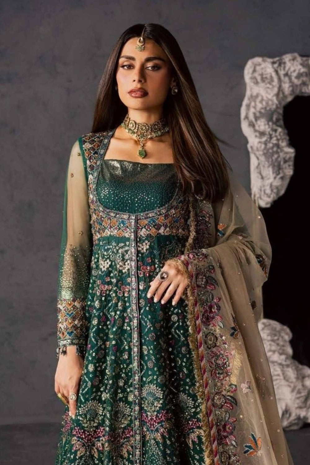 Nureh Muse 3 Piece Unstitched Embroidered Net Suit NFM-01