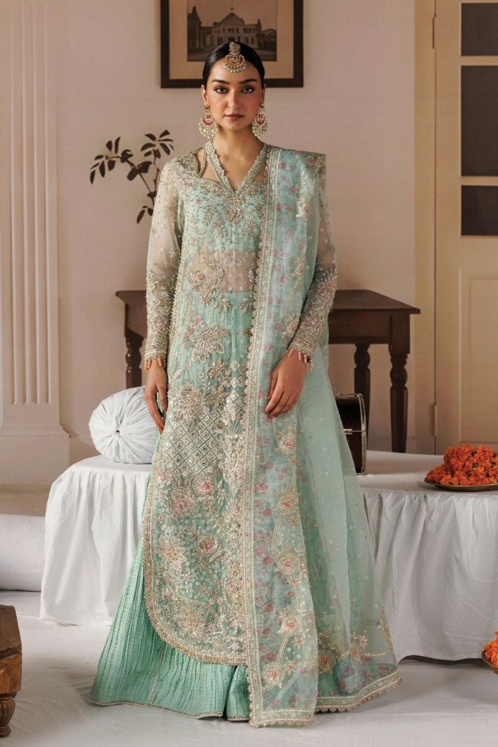 Afrozeh Shehnai Wedding Formals'26  3 Piece Unstitched Embroidered Suit Dastoor