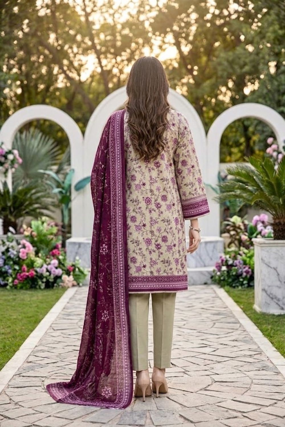 Mushtaq 3Pcs Unstitched Printed Lawn Rahaa Collection Desgin - 7