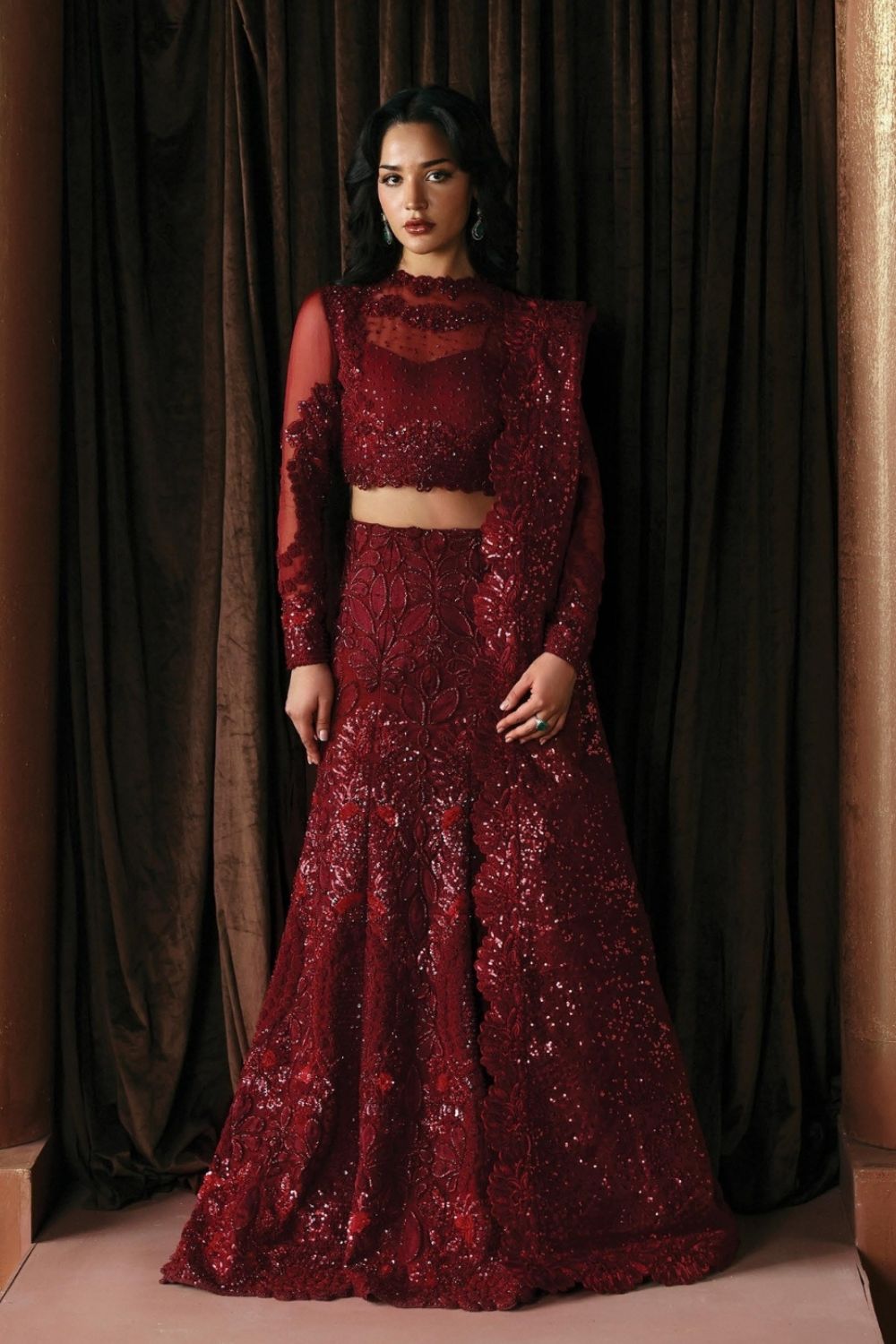 Afrozeh La Fuchsia'26 3 Piece Unstitched Embroidered Organza Suit Lover