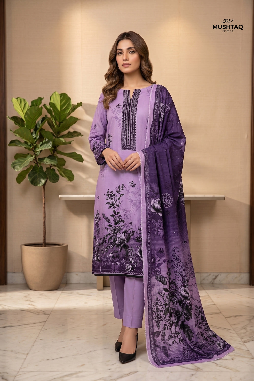 Mushtaq 3Pcs Unstitched Marya Premium Linen Desgin - 3