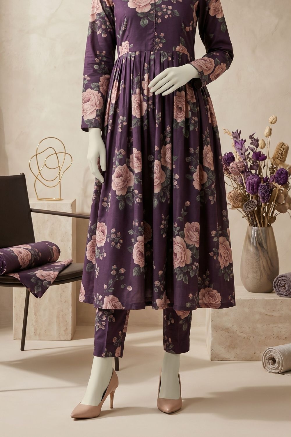 2Pcs Unstitched Printed Lawn Rahi Collection Desgin - 2
