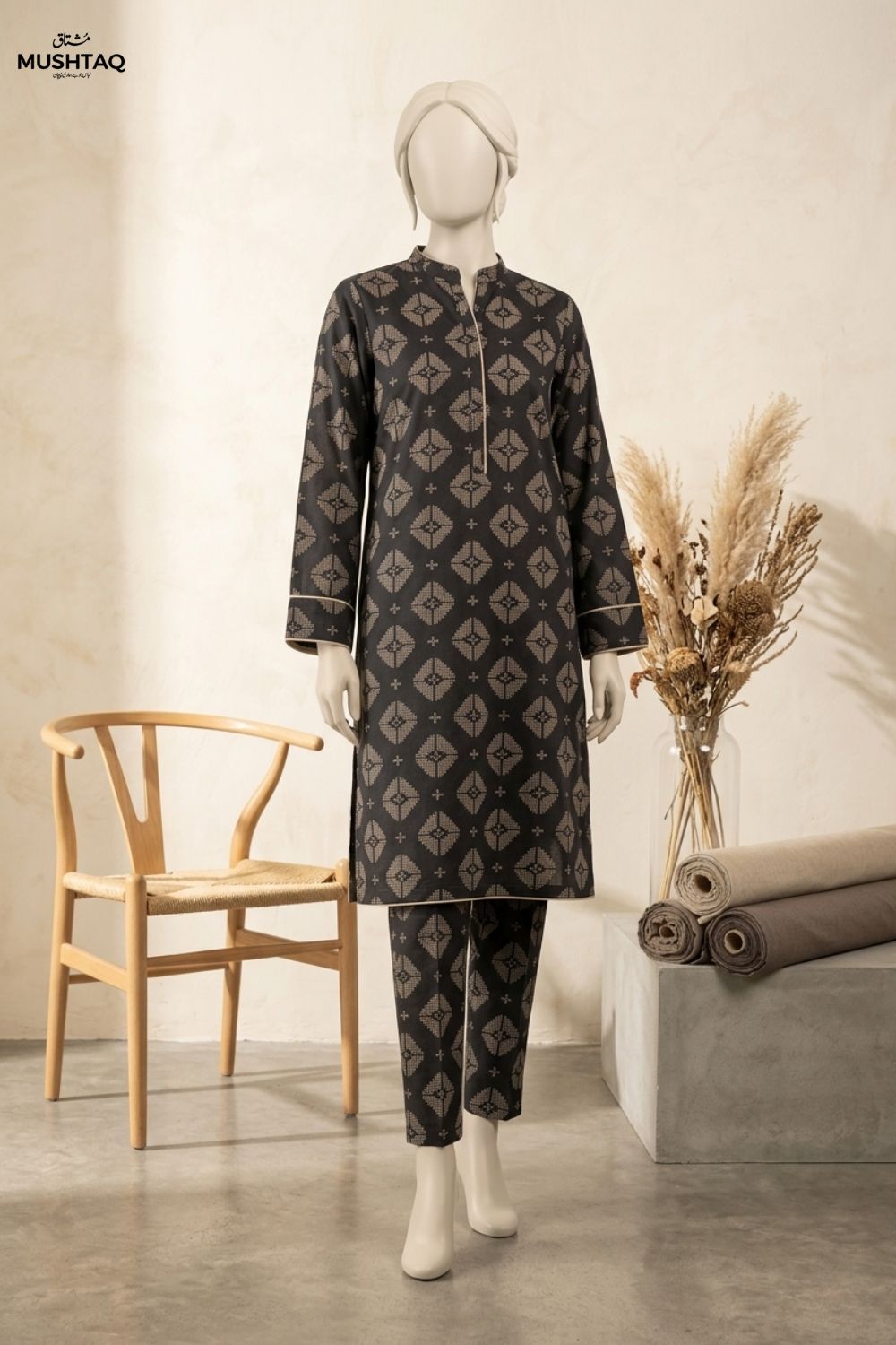 Mushtaq SHAB-e-NOOR Collection 2Pcs Printed Lawn Desgin - 6
