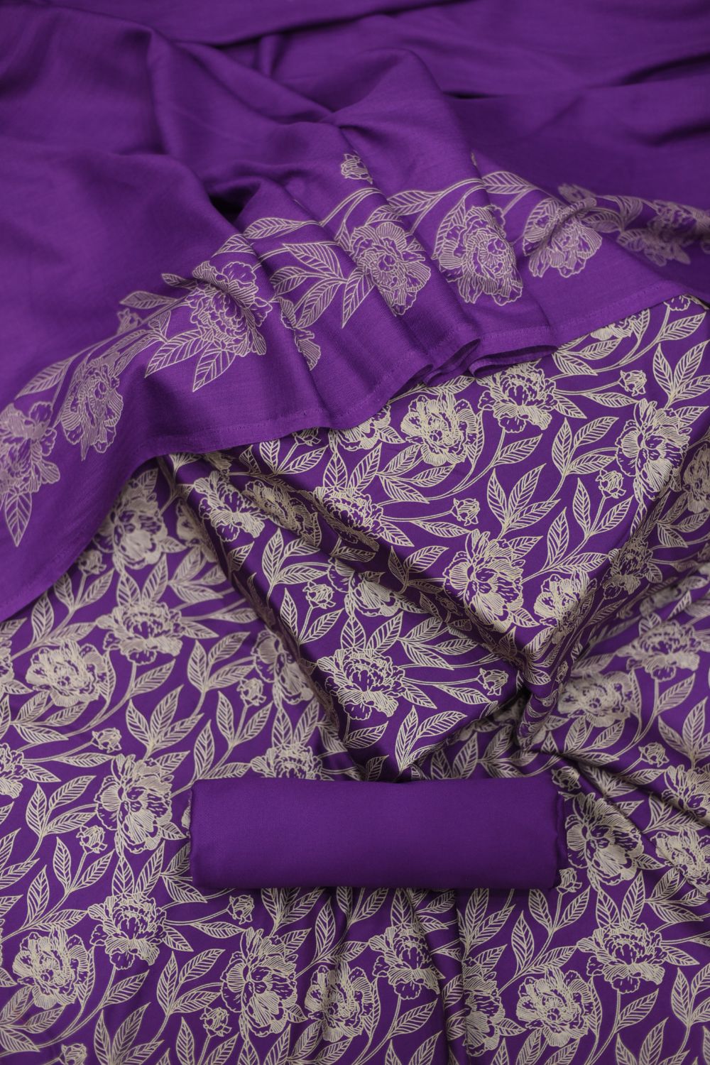 3Pcs Printed marina with wool Shawl Degsin - 19